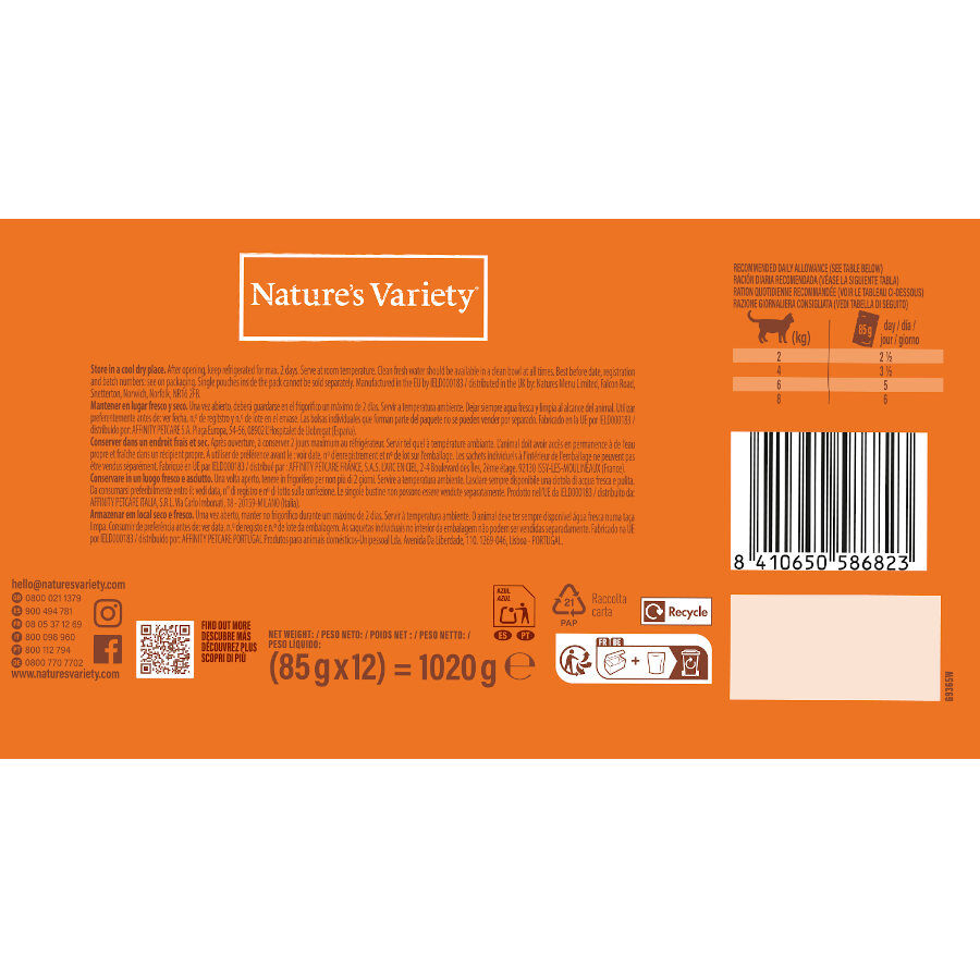 12 saquetas x 85 g Nature's Variety Peda&ccedil;os de Peru, Atum, Frango e Salm&atilde;o Saquetas com molho para gatos, , large Imagem n&uacute;mero 3